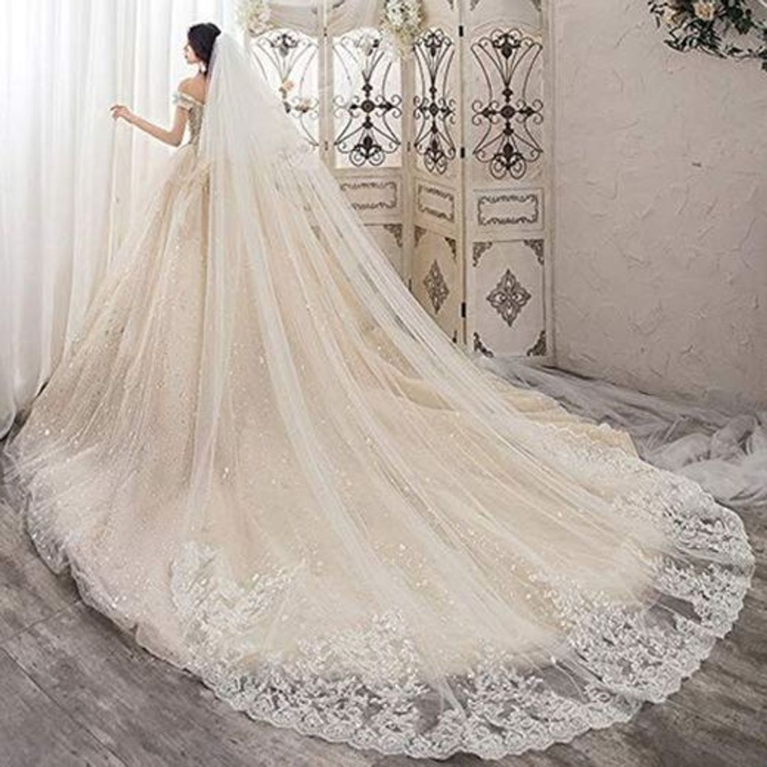 Moda Nosterappou Vestido de Novia de Encaje de Novia del cordón Largo, Suelo