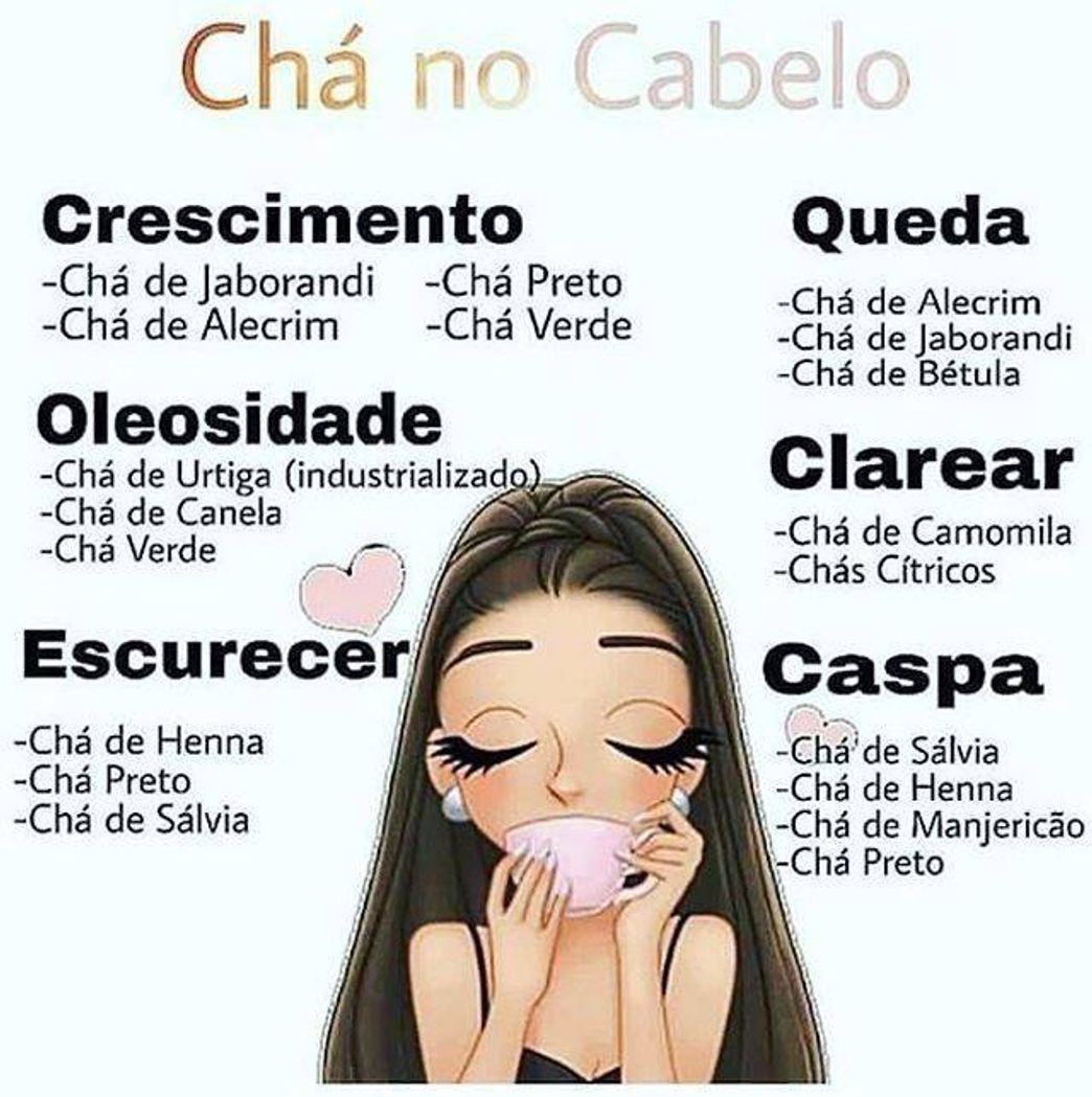 Moda Benefício de chá para os cabelos 💆🏻‍♀️