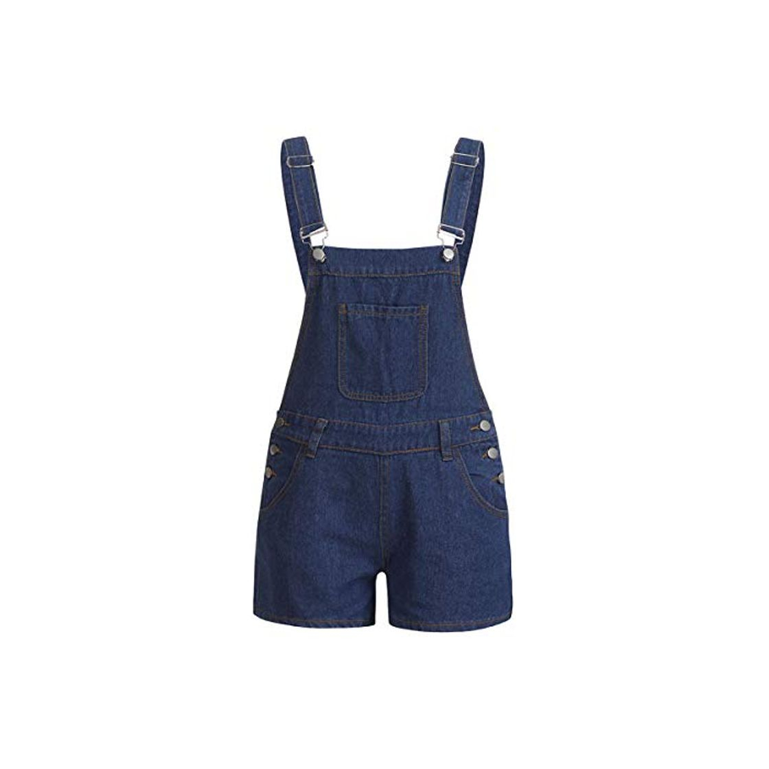 Fashion QSAWAL& Cotton Bib Shorts Women Jeans Short Summer Demin Shorts Women's Shorts Female Overalls Jean Bermuda Summer Feminino Trousers Blue S