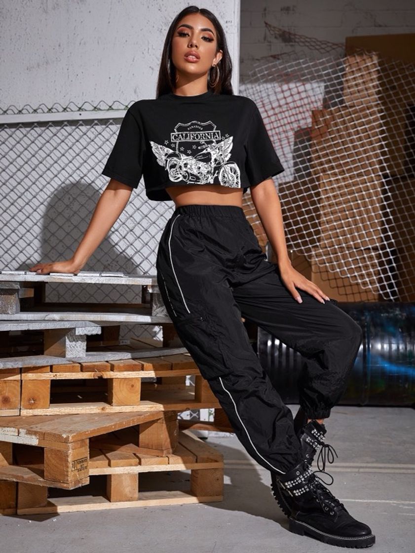 Preto bolso carta desportivo roupa de 2pç