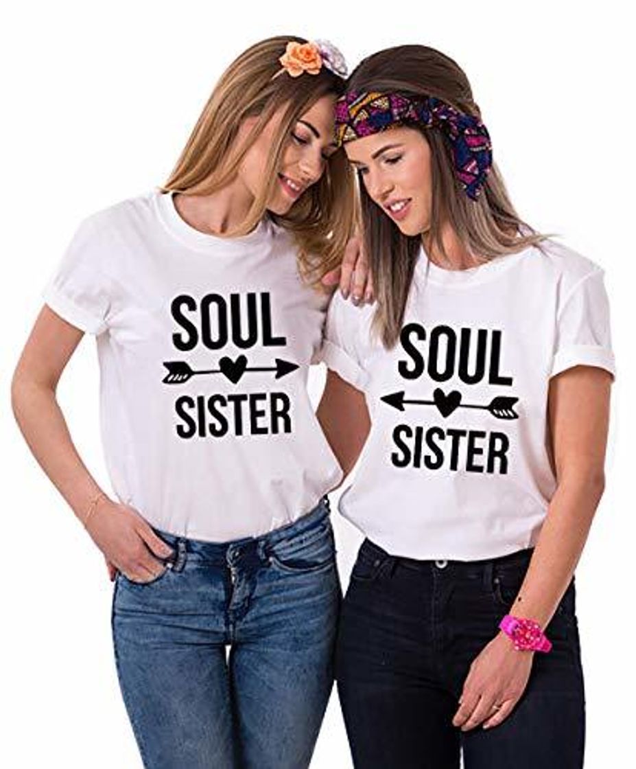 Moda Mejores Amigas Camiseta para 2 Camisetas Best Friends para 2 Mujer Impresión