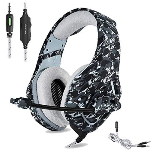 ONIKUMA Auriculares Gaming Cascos de Camuflaje Xbox One PS4 Headset