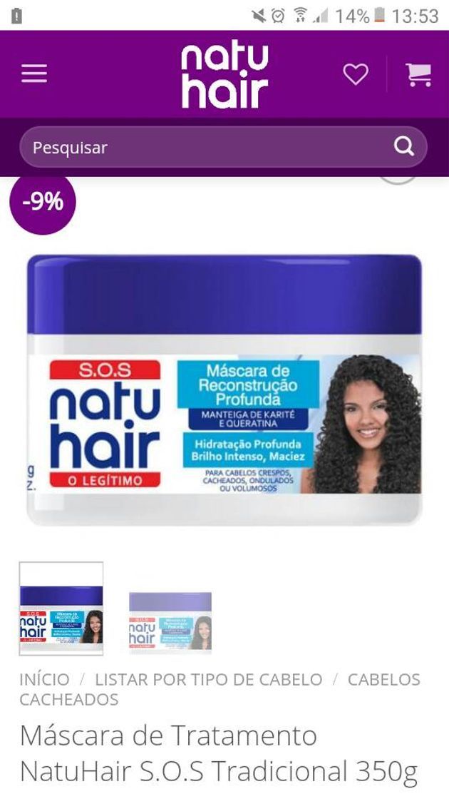 Product Máscara de Tratamento NatuHair S