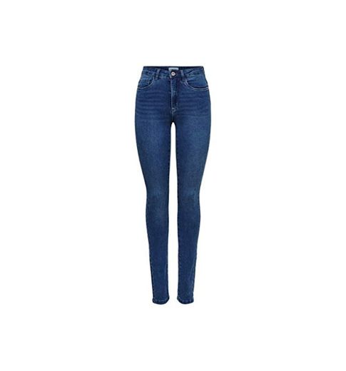ONLY Onlroyal High Waist Skinny Jeans Vaqueros, Medium Blue Denim, 38W