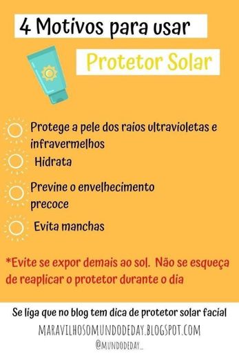 Motivos para usar protetor solar