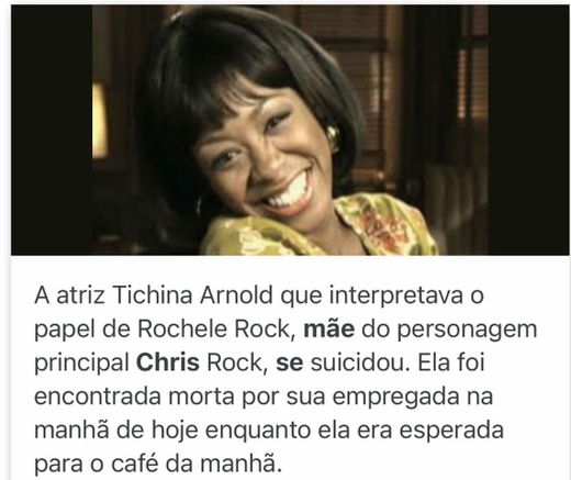 Morre atriz conhecida como Rochelle - Mãe do Chris