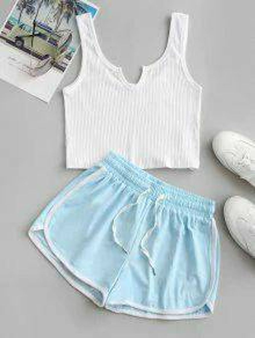 Fashion conjunto de shorts e top