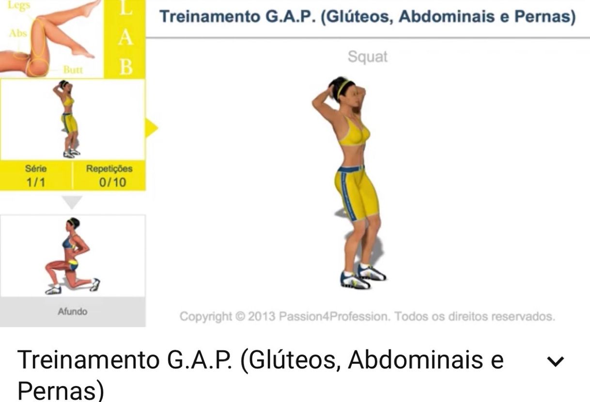 Moda Exercícios para ABS, pernas e glúteos.