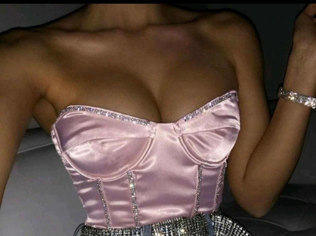 Social Cropped rosa gliter 💖