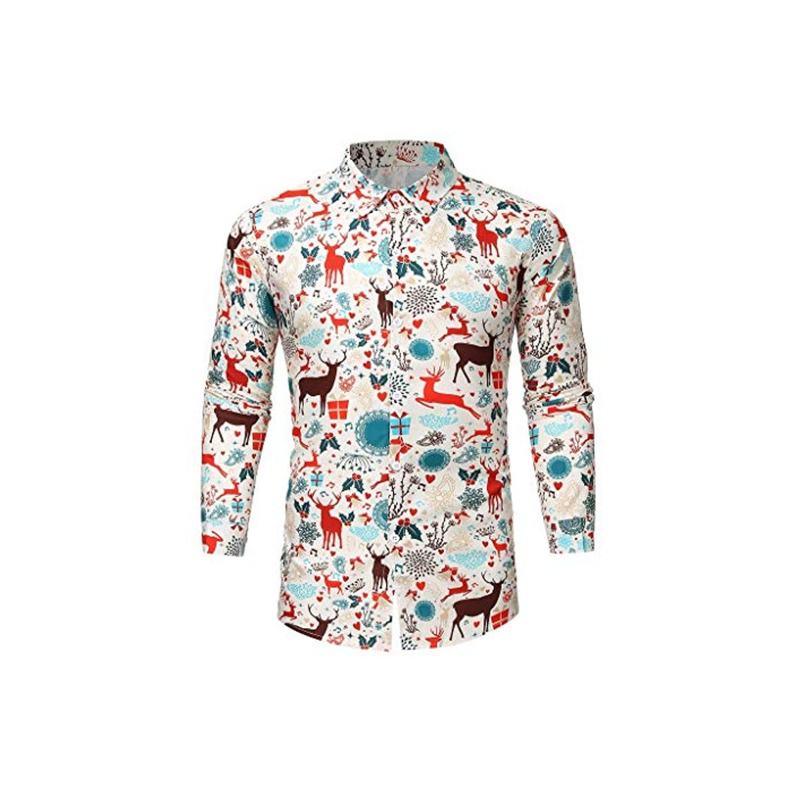 Fashion Camisa Navidad Liquidación Camisas Hombre de Manga Larga Casual Shirts Moda Ropa