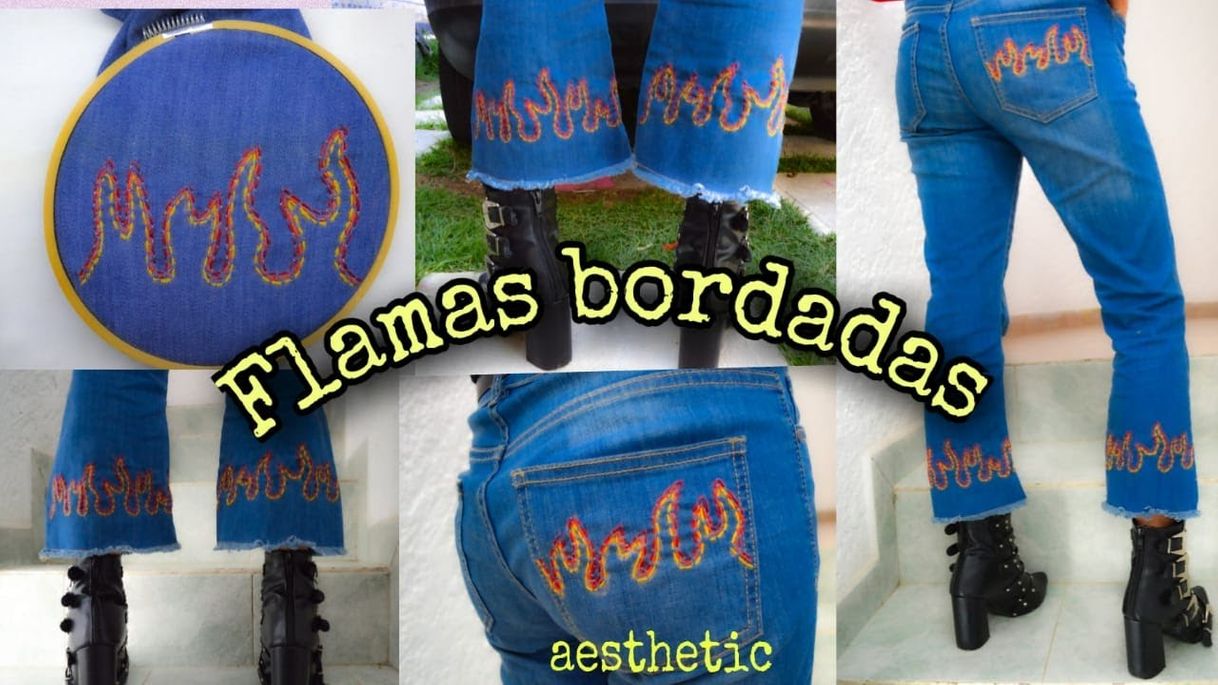 Fashion Dales una onda aesthetic a tus jeans con flamas bordadas