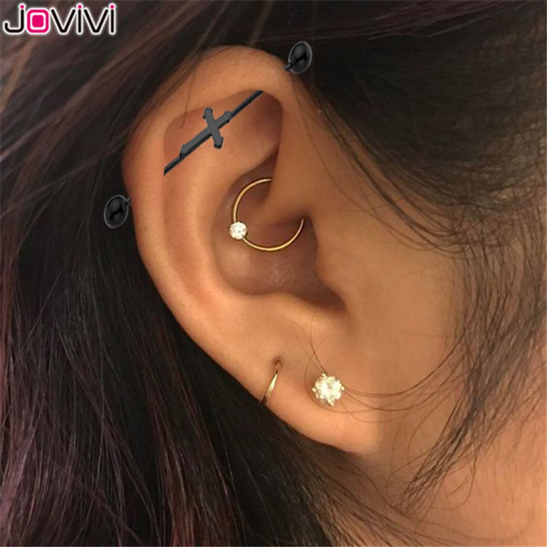 Moda 24 piezas 16G Pendientes de botón de acero inoxidable Pendiente de oreja de joyería Conjunto de aretes de cartílago para mujeres niñas Favors