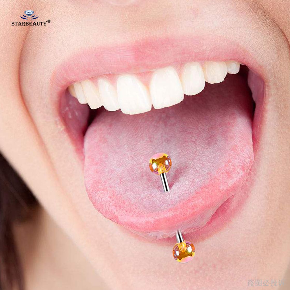 Fashion Gleader Piercing en lengua Acrylic un juego de 100pcs diferente