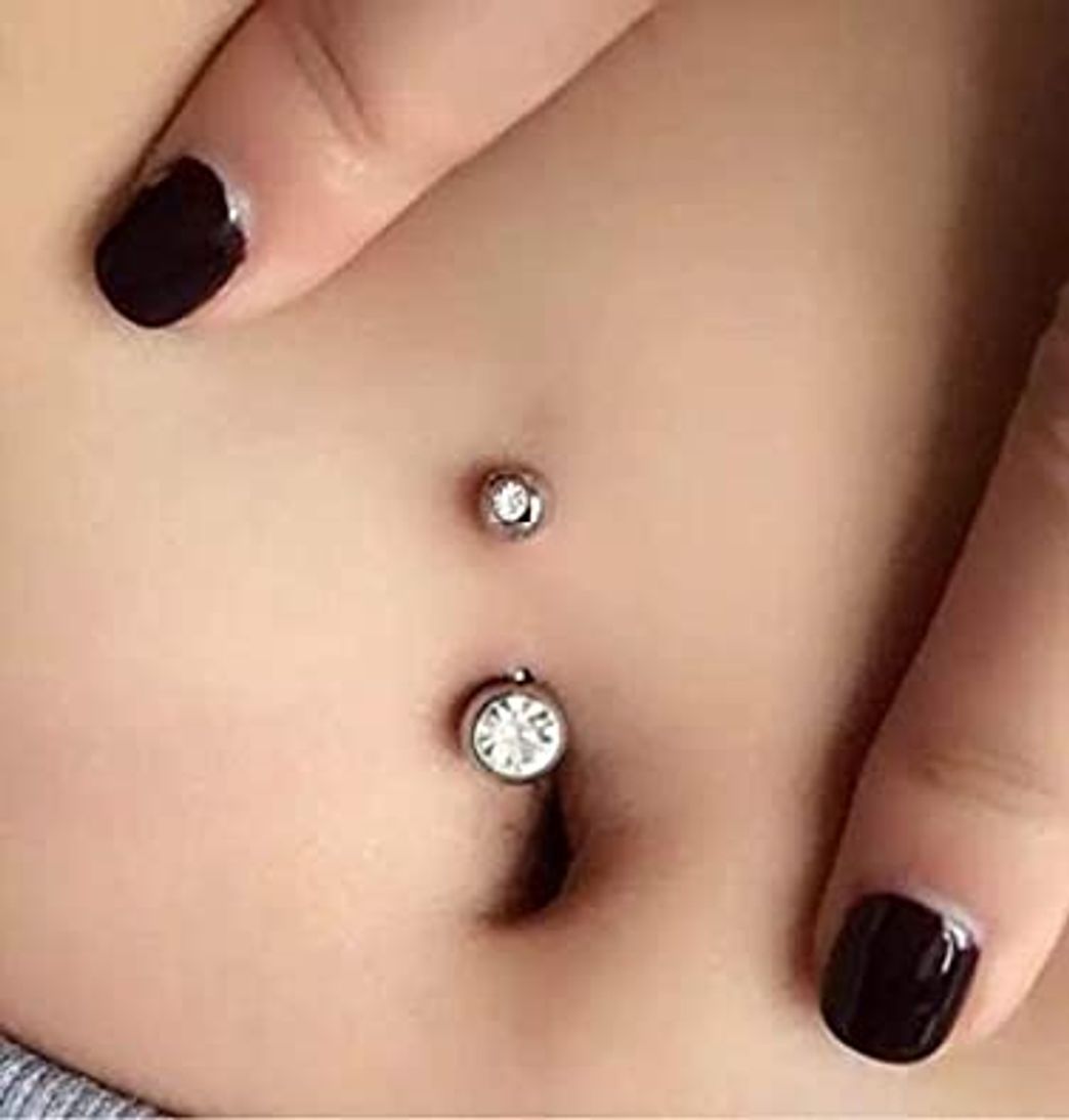 Fashion LAURITAMI Piercing Ombligo 10mm Acero Quirúrgico 14G Barra de Vientre Barbell Curvado con CZ Ópalo Cuerpo Pendientes