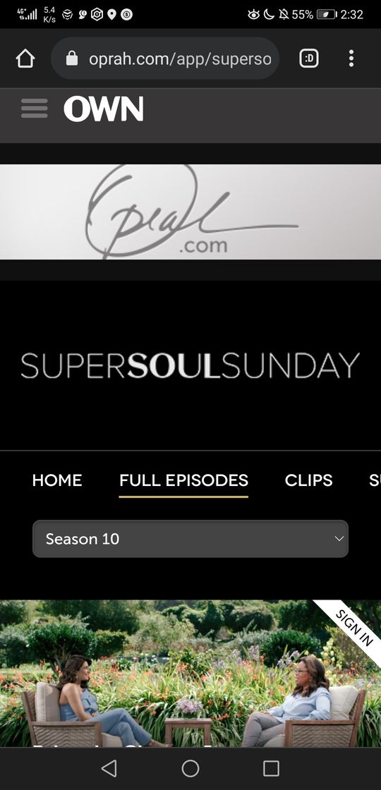 App OPRAH SUPERSOUL SUNDAYS. 