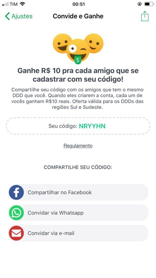 Fashion Meu código para você ganhar R$ 10,00 