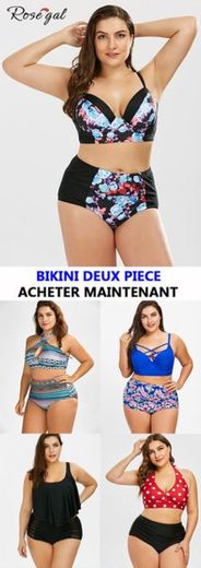 Lover-Beauty Bikini Talla Grande Mujer Una Pieze Floral Ropa de Baño Plus