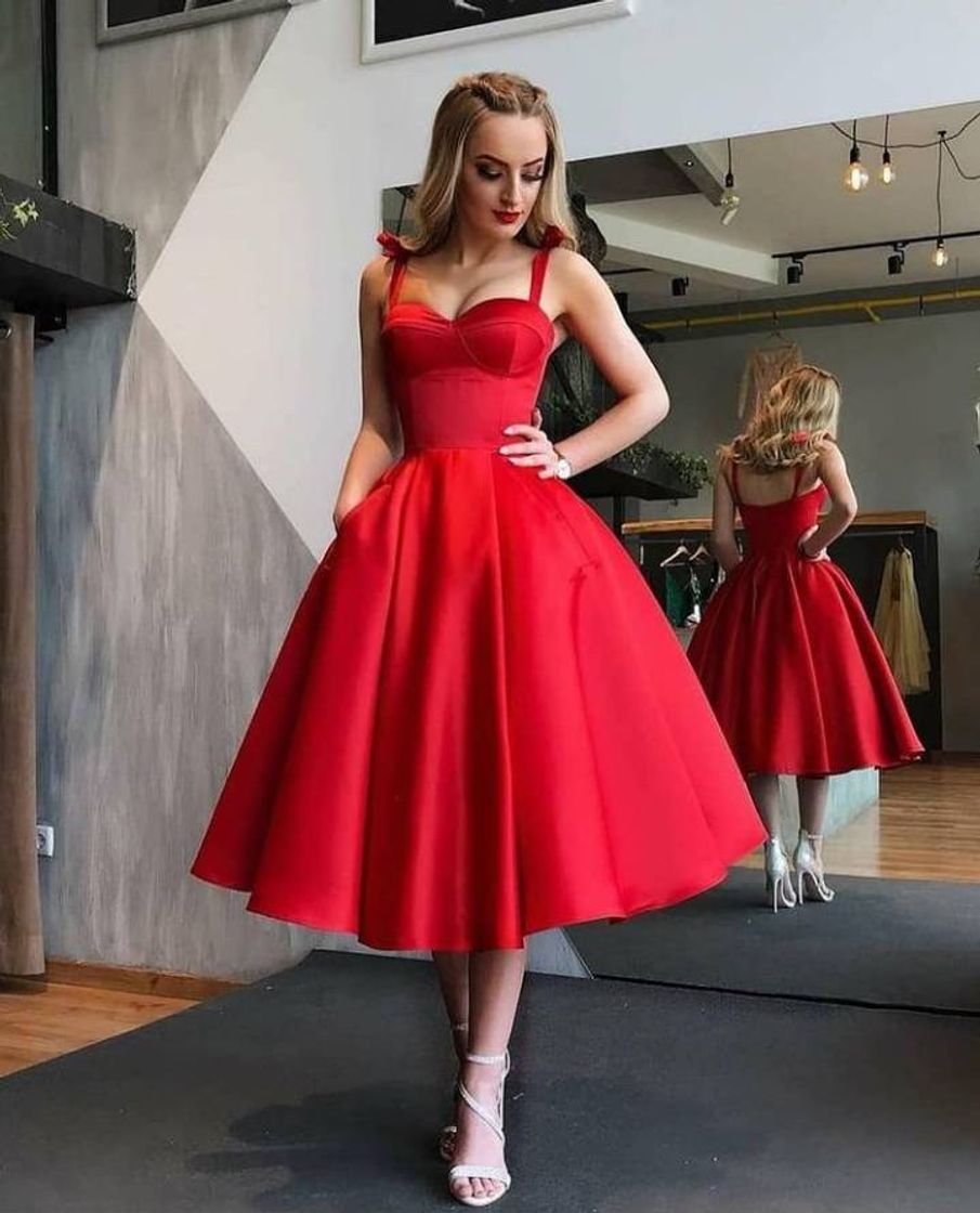 Moda Vestido vermelho lindo 😍