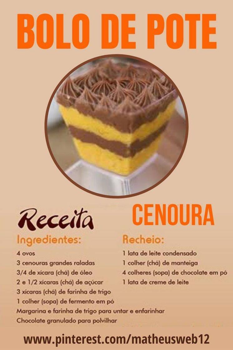 Fashion Bolo de pote - Cenoura🥧🥕