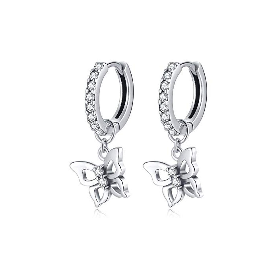 Social Qings Mariposa Aros Pendientes Plata de Ley 925