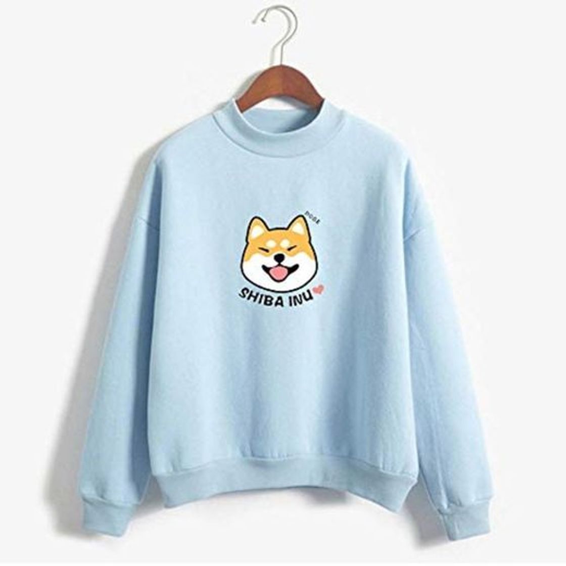 Social Sudaderas Mujer Women Harajuku Hoodies Cartoon Dog Shiba Inu Anime Printed Sweatshirt Sudadera Mujer Moletom Feminino Kawaii Pullover Top Blue L
