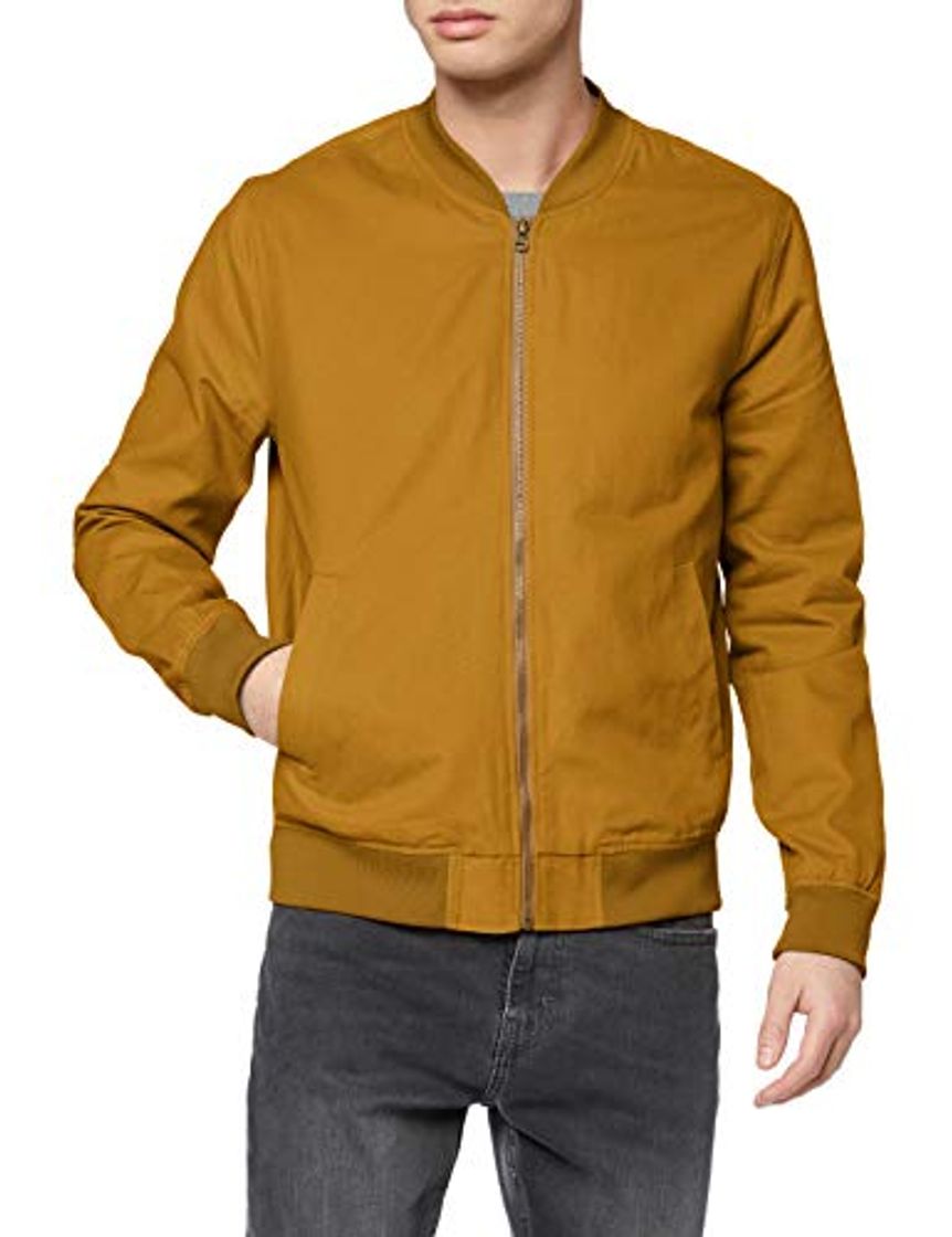 Moda Marca Amazon - find. Cotton Canvas Chaqueta bomber para Hombre, Beige