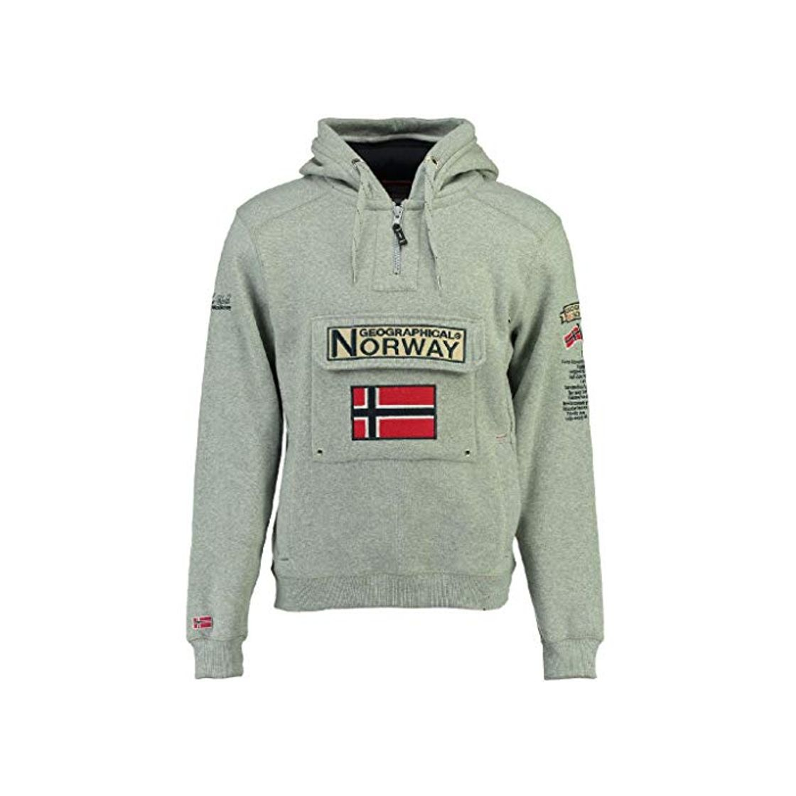 Moda Geographical Norway Sudadera GYMCLASS DE Hombre Gris Melange Talla M