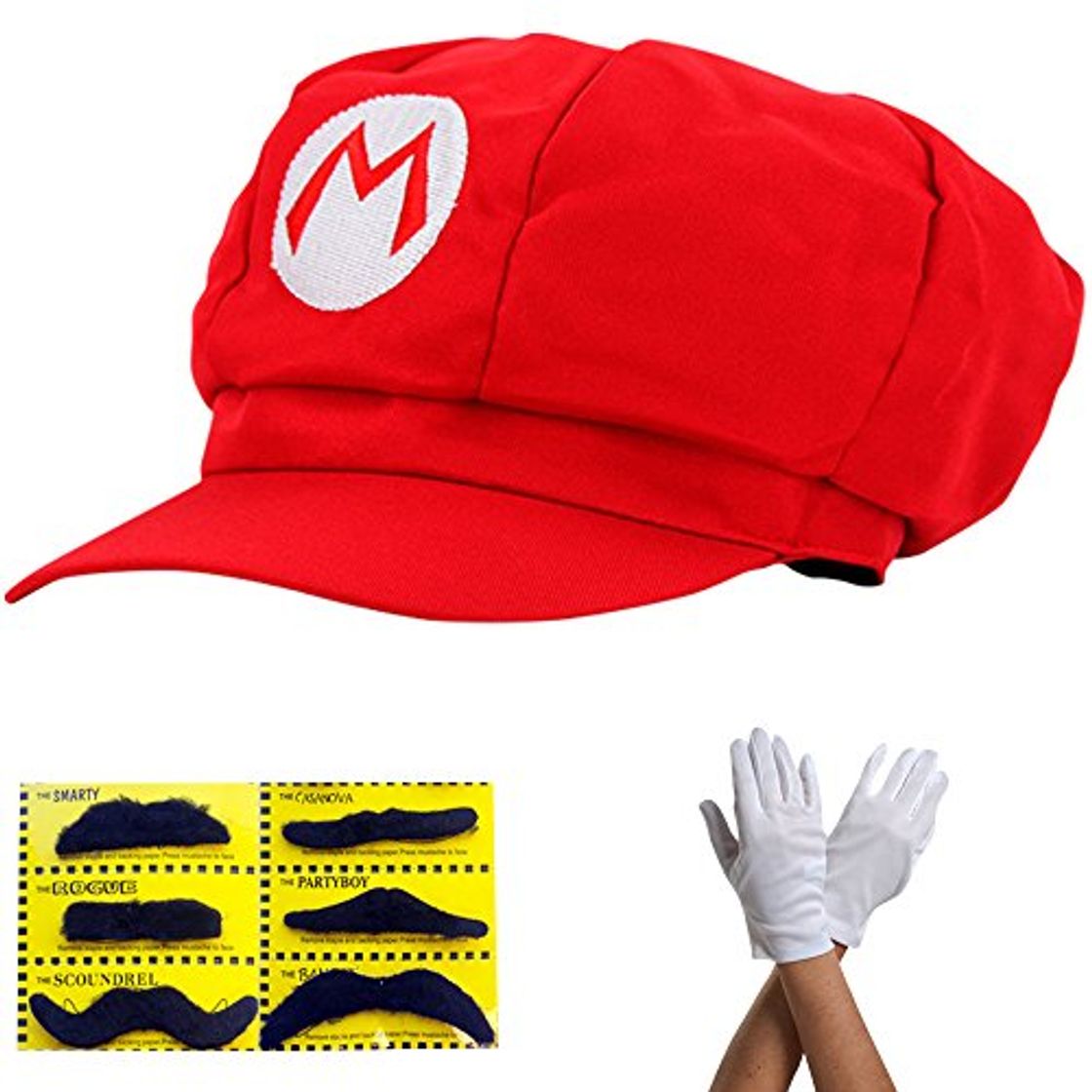 Product Super Mario Gorra - Disfraz para Adultos y niños en 4 Colores