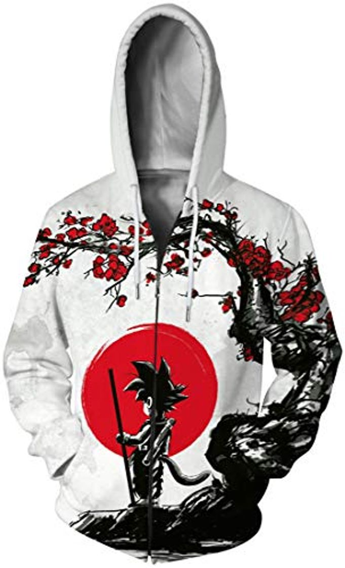 Fashion PANOZON Sudadera Hombre Impresión de Anime Goku Naruto Dragon Ball Chaqueta con