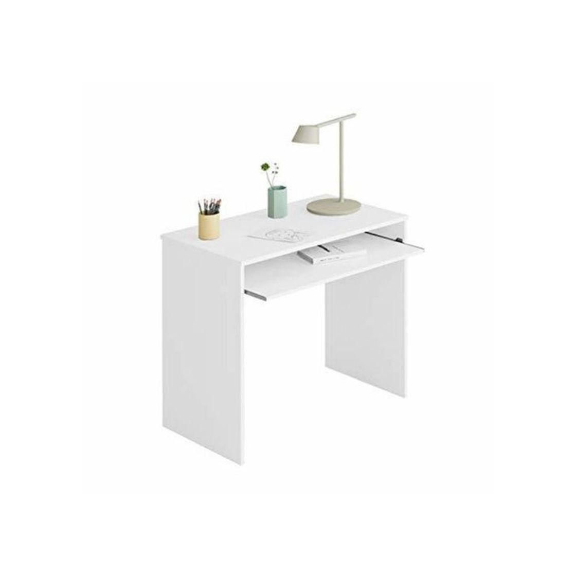 Producto Habitdesign 002314A - Mesa de Ordenador con Bandeja extraíble, Modelo I-Joy, Medidas: