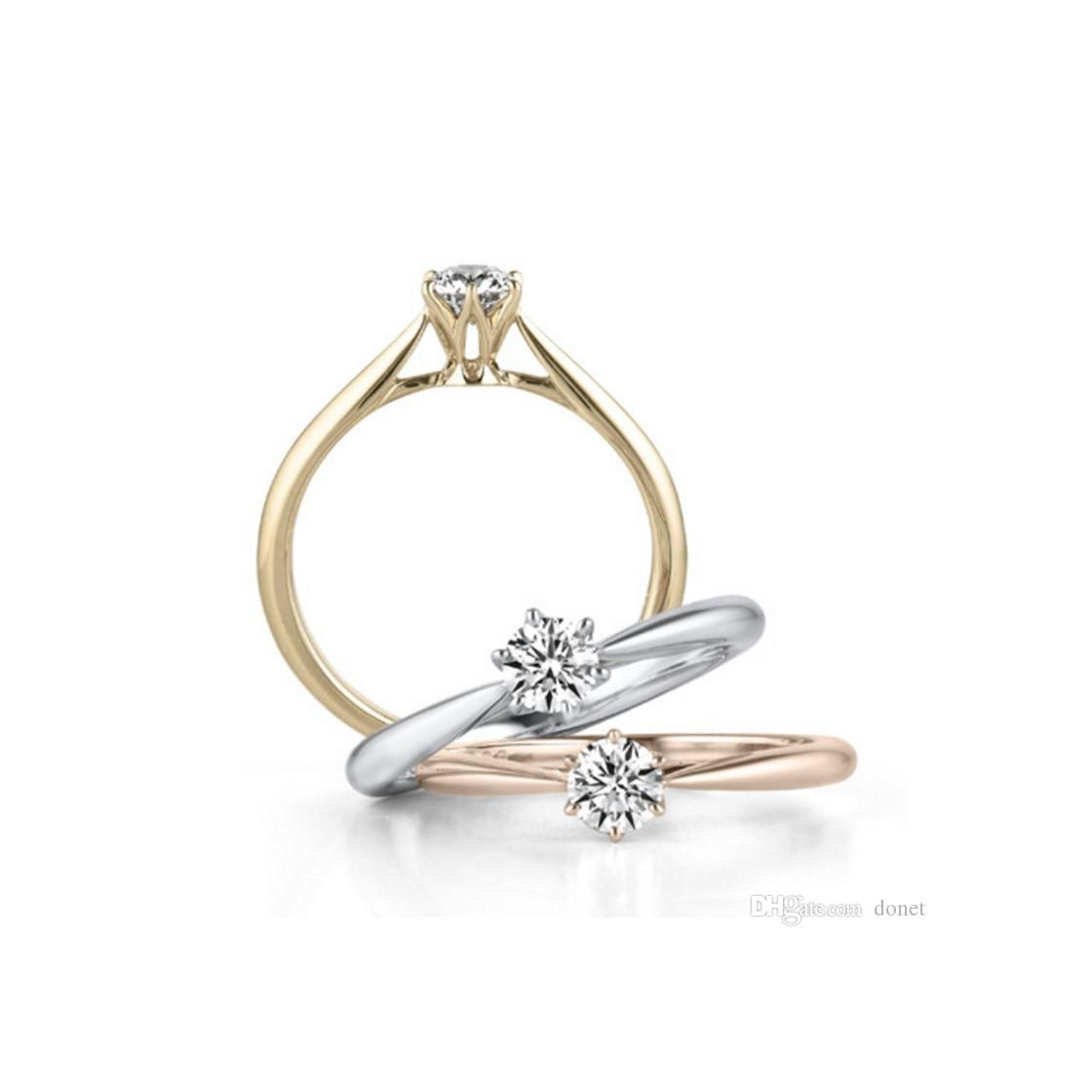 Social WZYMNJZ Boda Nupcial Anillos De Compromiso para Las Mujeres De Plata De