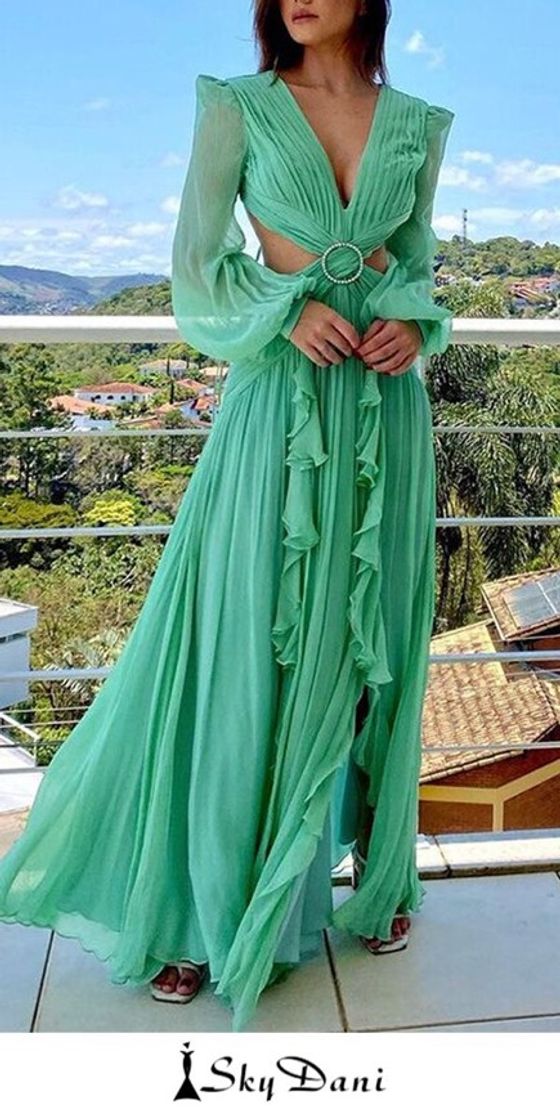 Moda green dress