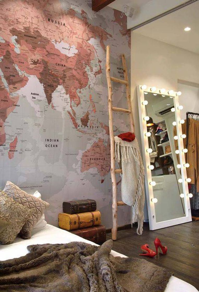 Moda decoração de mapa para quarto