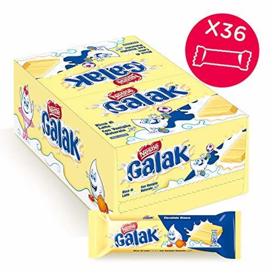 Producto GALAK BARRA DE NIDO DE CHOCOLATE BLANCO 36PCS