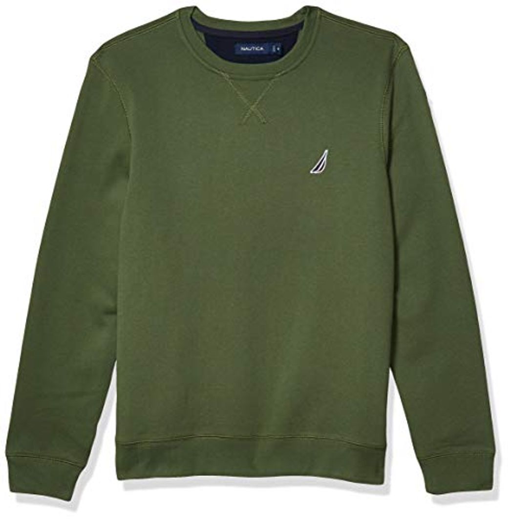 Social Nautica Sudadera básica de forro polar con cuello redondo para hombre