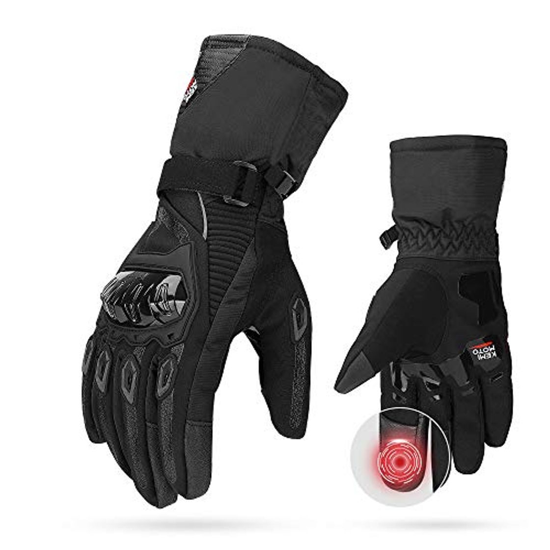 Producto Guantes Moto Invierno Impermeable Pantalla Táctil Guantes Protectores de Motociclismo Dedo Completo para Invierno