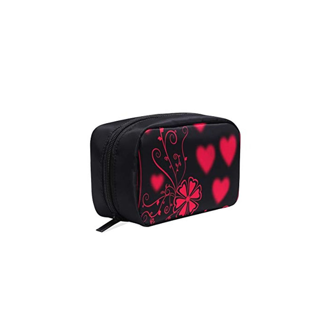 Moda Bolsa de maquillaje de viaje Corazones Adorno Textura de amor romántico Bolsas de mujer Bolsa de moda para viajes Bolsas de maquillaje de lona Bolsas de cosméticos Estuche multifunción Bolsa de maqui