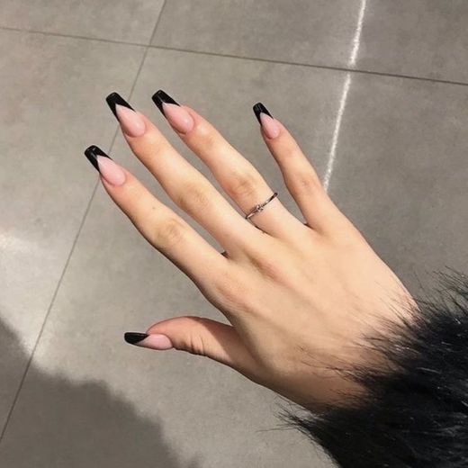 black french tip nails 