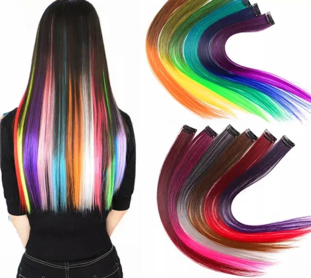 Fashion Extensões para cabelo coloridas 