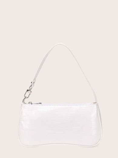 Croc Embossed Baguette Bag | SHEIN