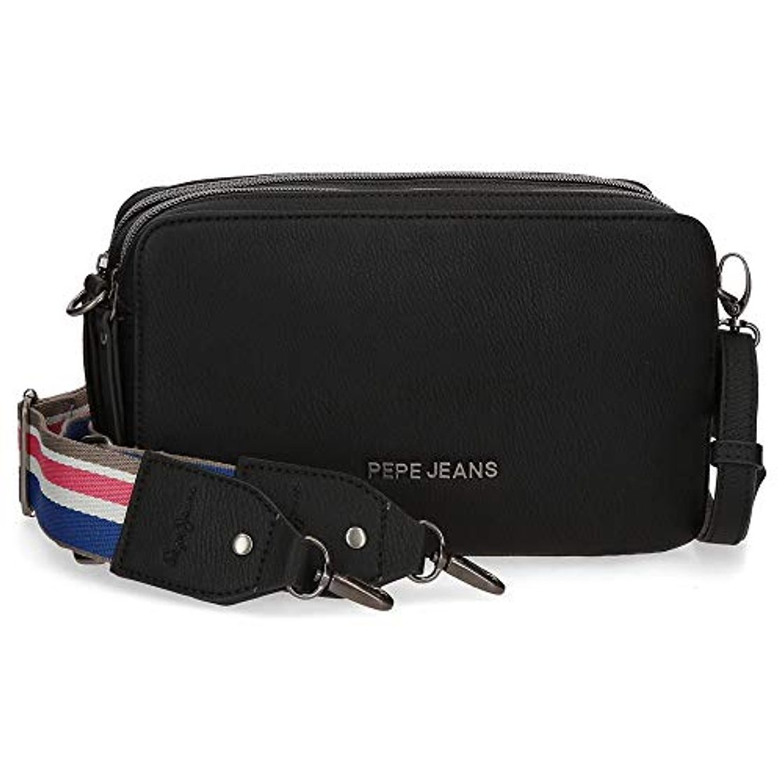 Moda Pepe Jeans Eva Bandolera Dos Compartimentos Negro 25x18x6