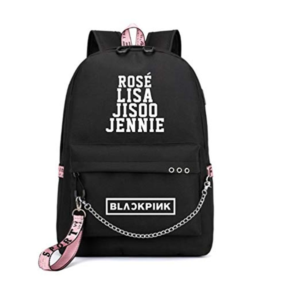 Moda WYCY Blackpink Mochila Mochila Escolar de Moda Mochila Escolar Unisex con Puerto