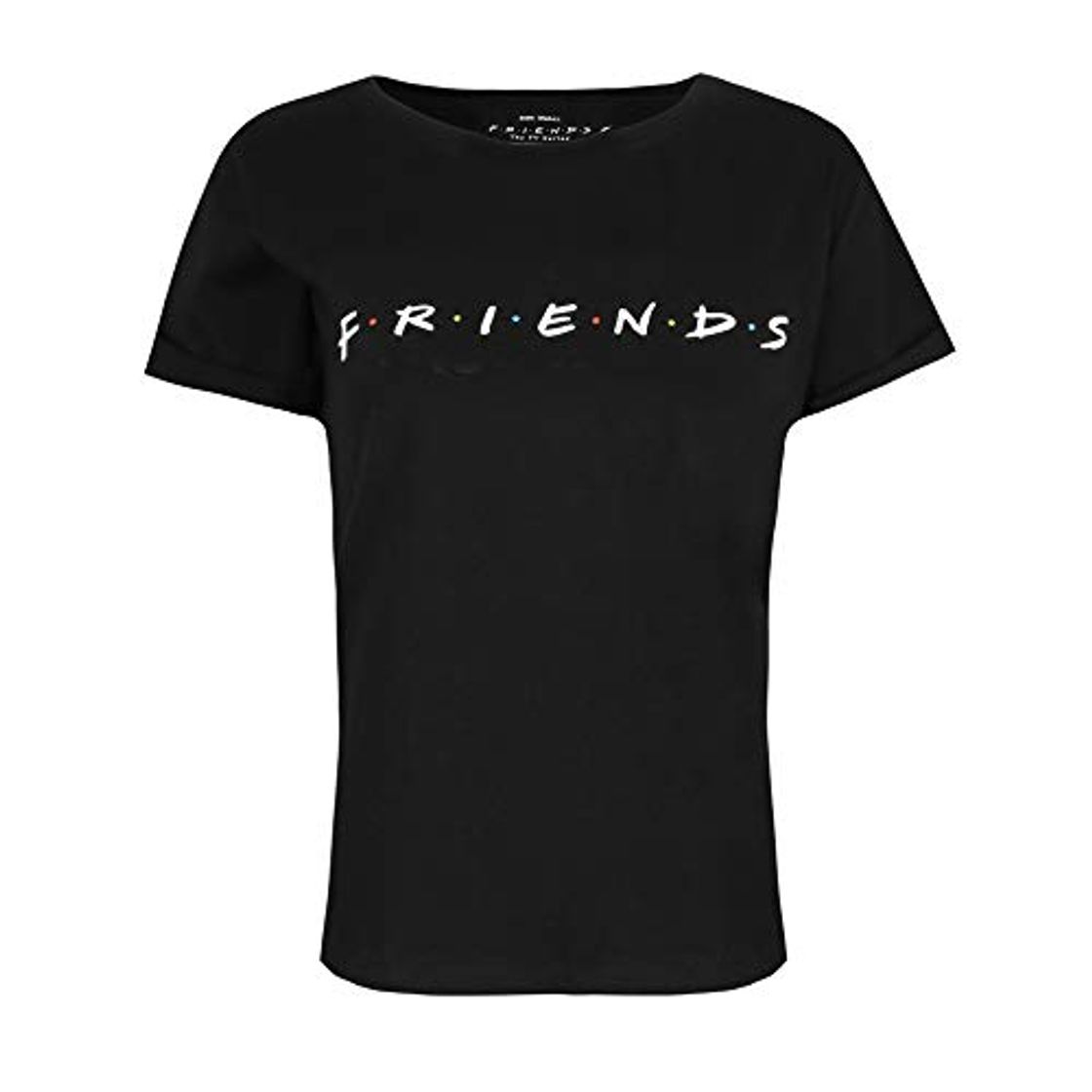 Moda Friends Titles Camiseta, Negro