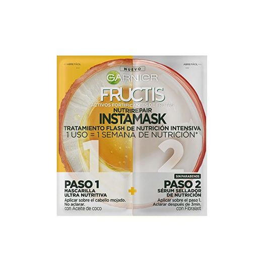 Garnier Fructis Instamask Tratamiento Flash de Nutrición Intensiva - 5 Paquetes de 37 gr