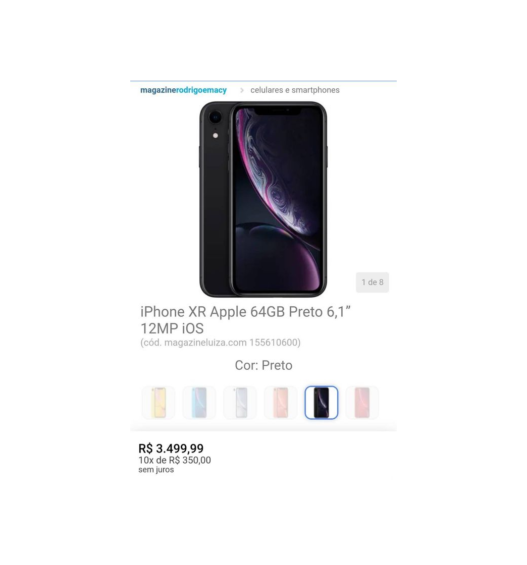 Product iPhone XR 64gb 