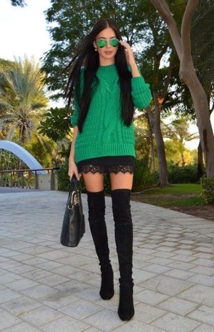 Fashion Look con botas altas