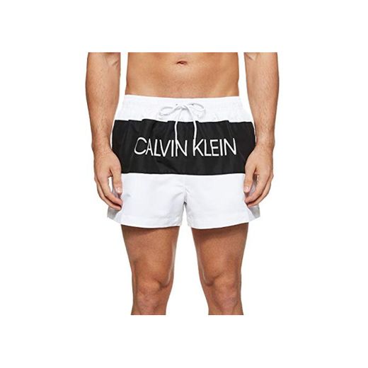 Calvin Klein Short Drawstring Bañador, Blanco