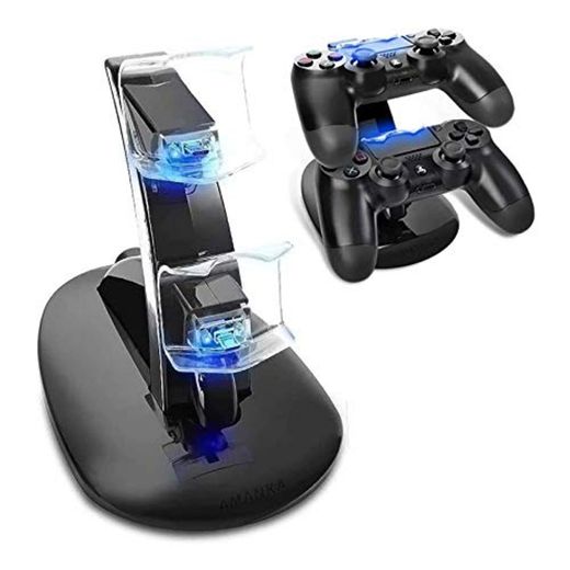 AMANKA Dual USB Dock Station Stand for Playstation 4 Sony PS4 Controller