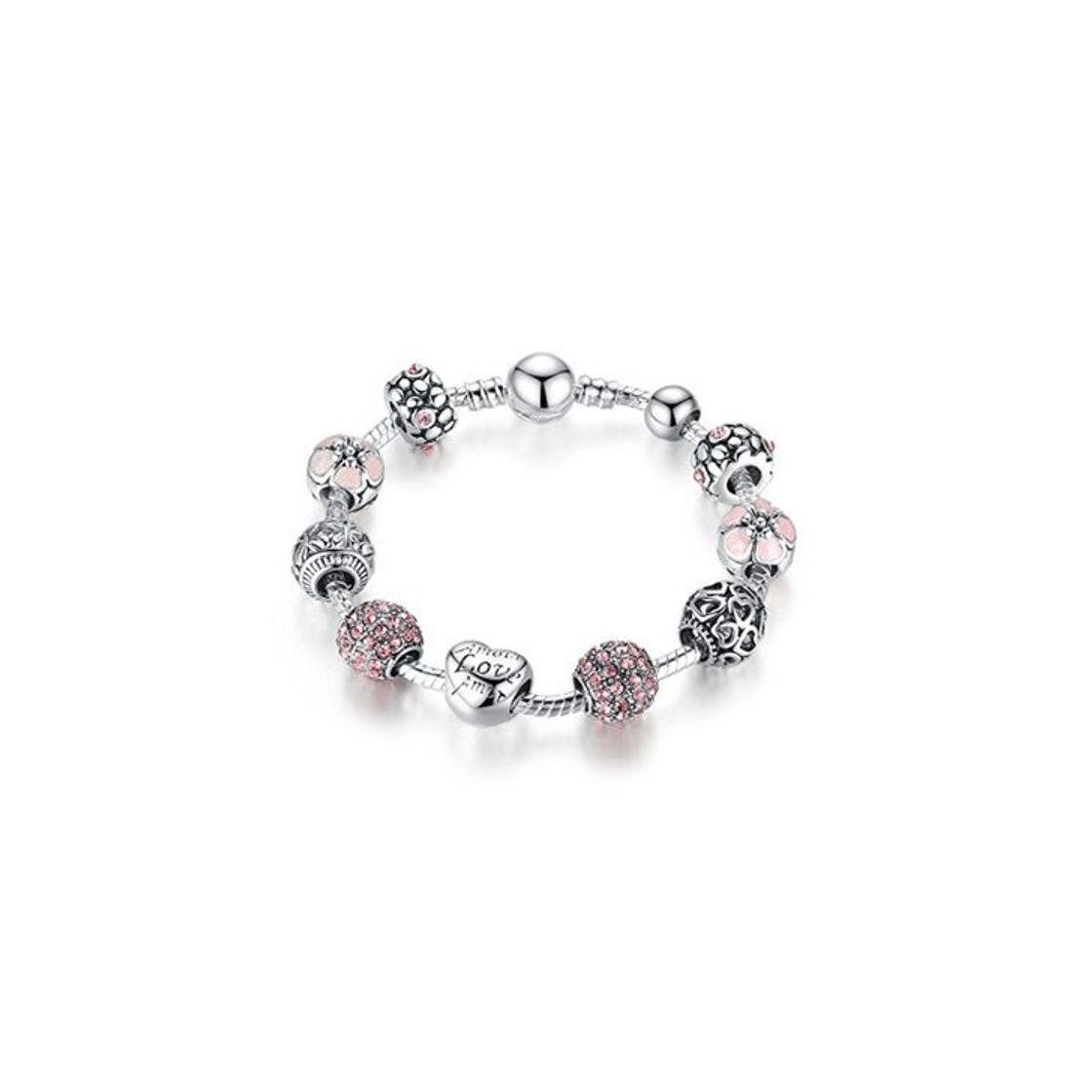 Fashion pulsera amor brazalete plata para boda de las mujeres niña cumpleaños