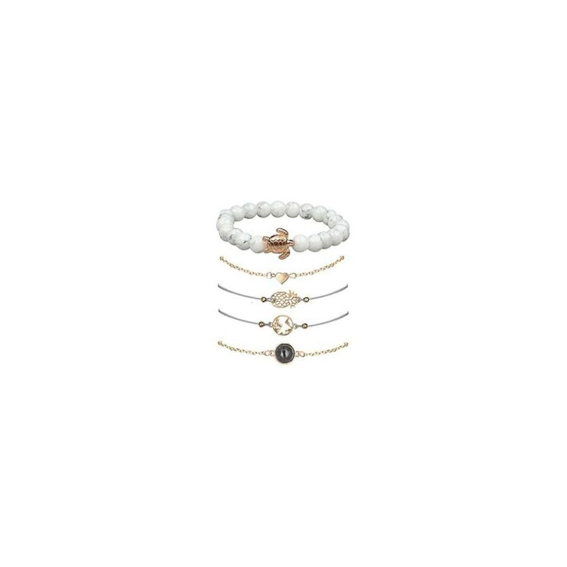 Fashion Conjunto Pulseras Mujer, Dsaren Apilable Pulsera Ajustable Circón Brazalete Conjunto Mujeres Accesorios